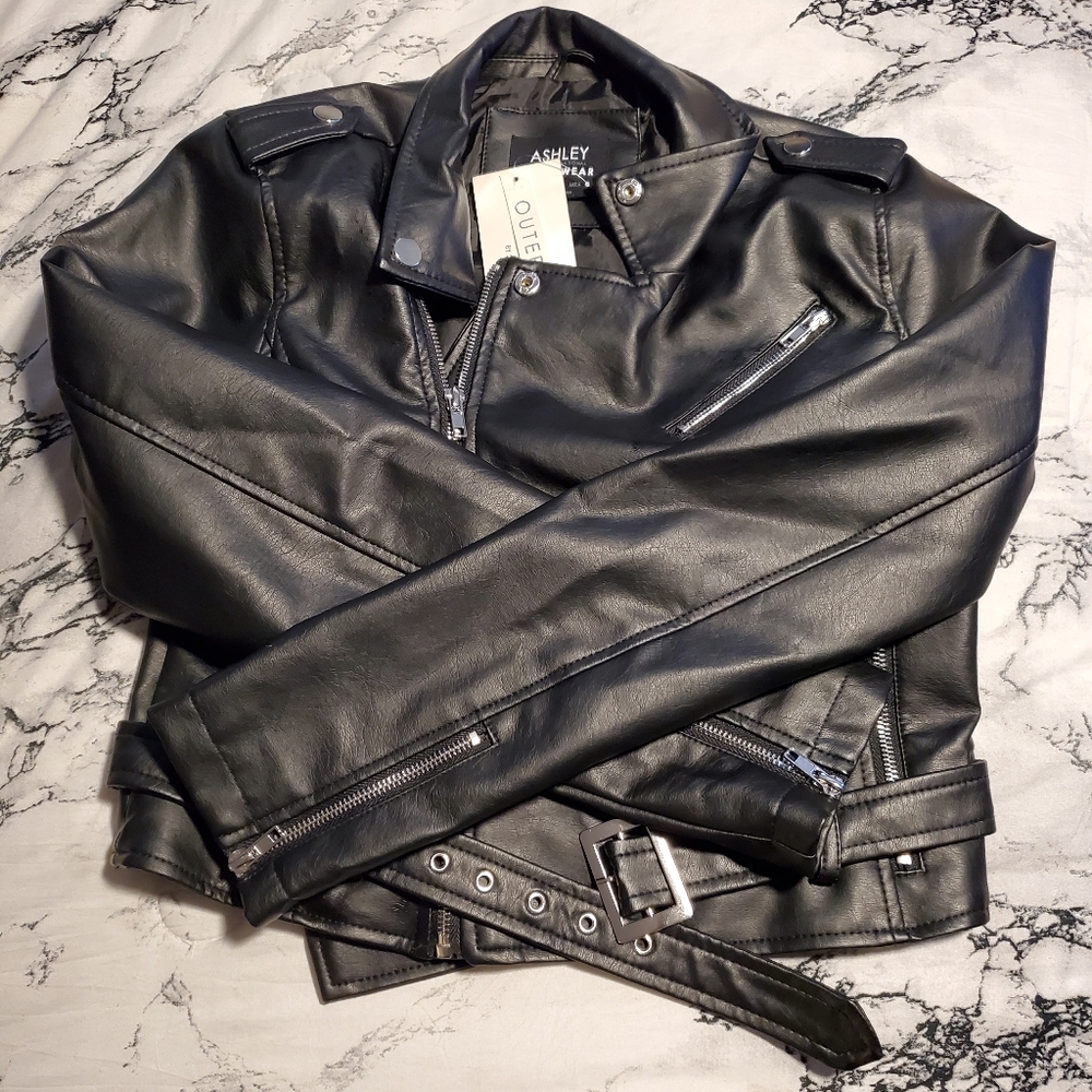 Black leather jacket